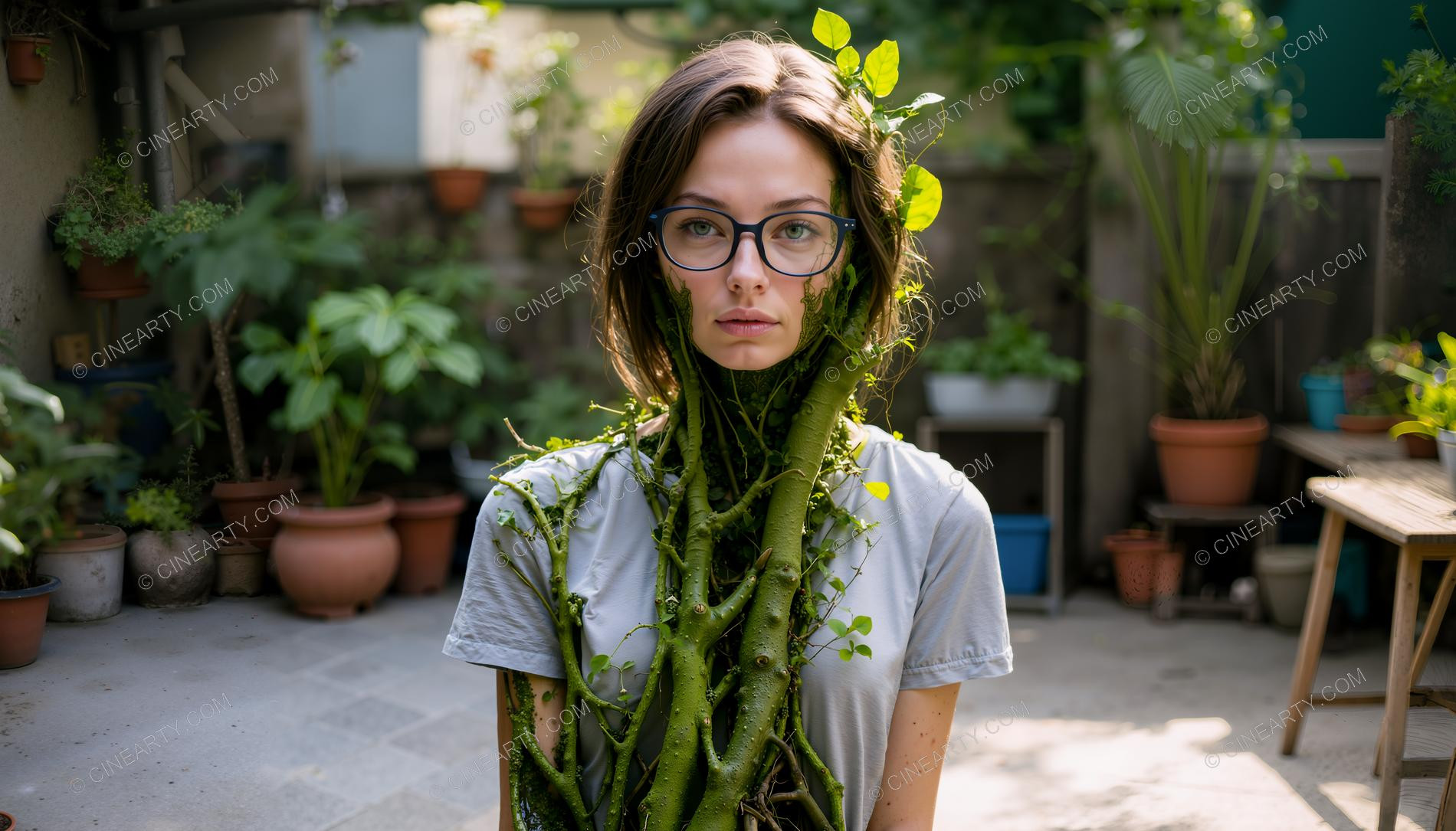 Plants Gently Entwine a Girl 51022