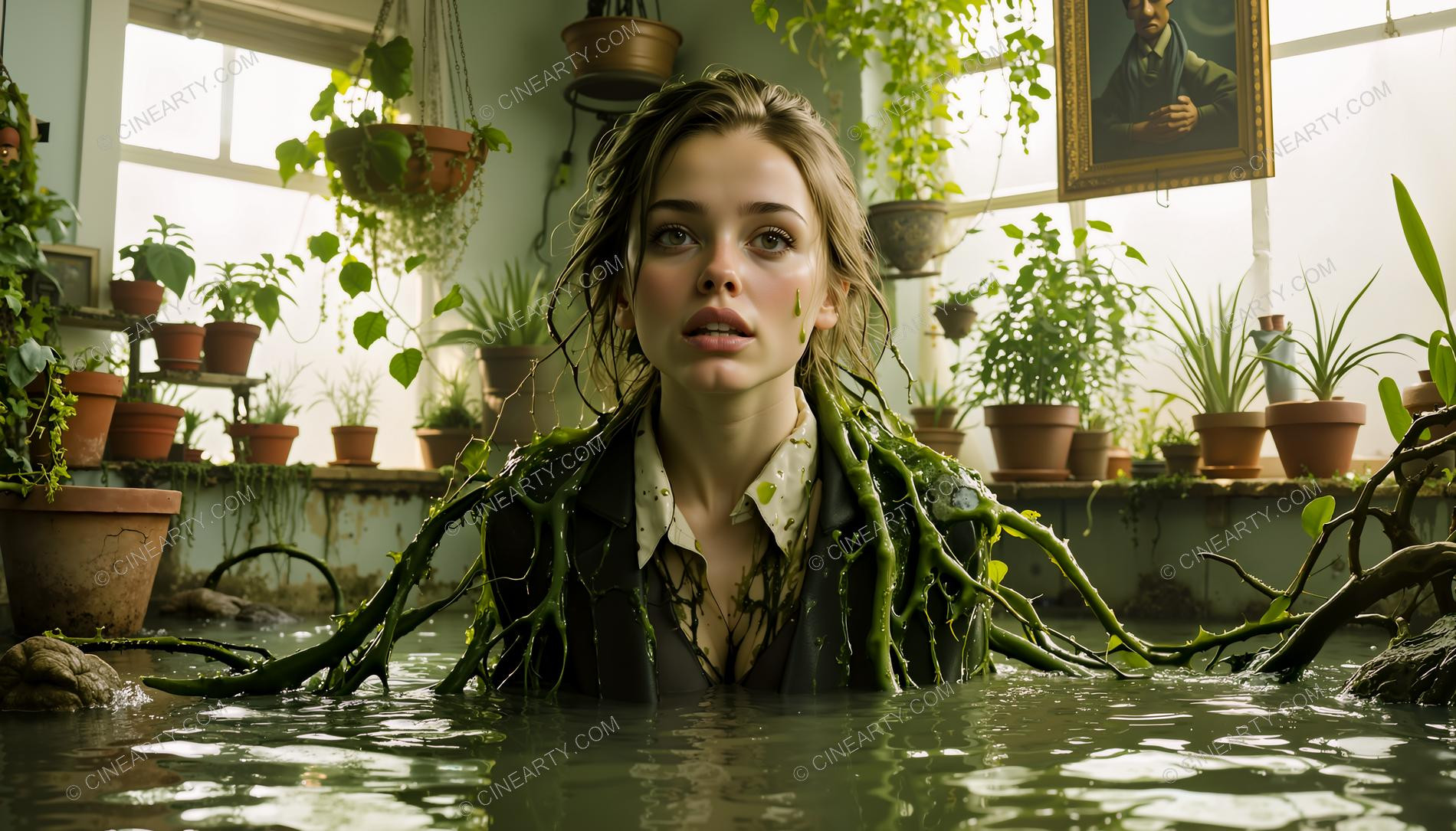 Plants Gently Entwine a Girl 16220