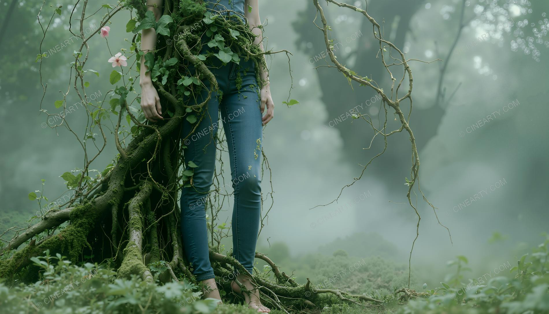 Plants Gently Entwine a Girl 28448