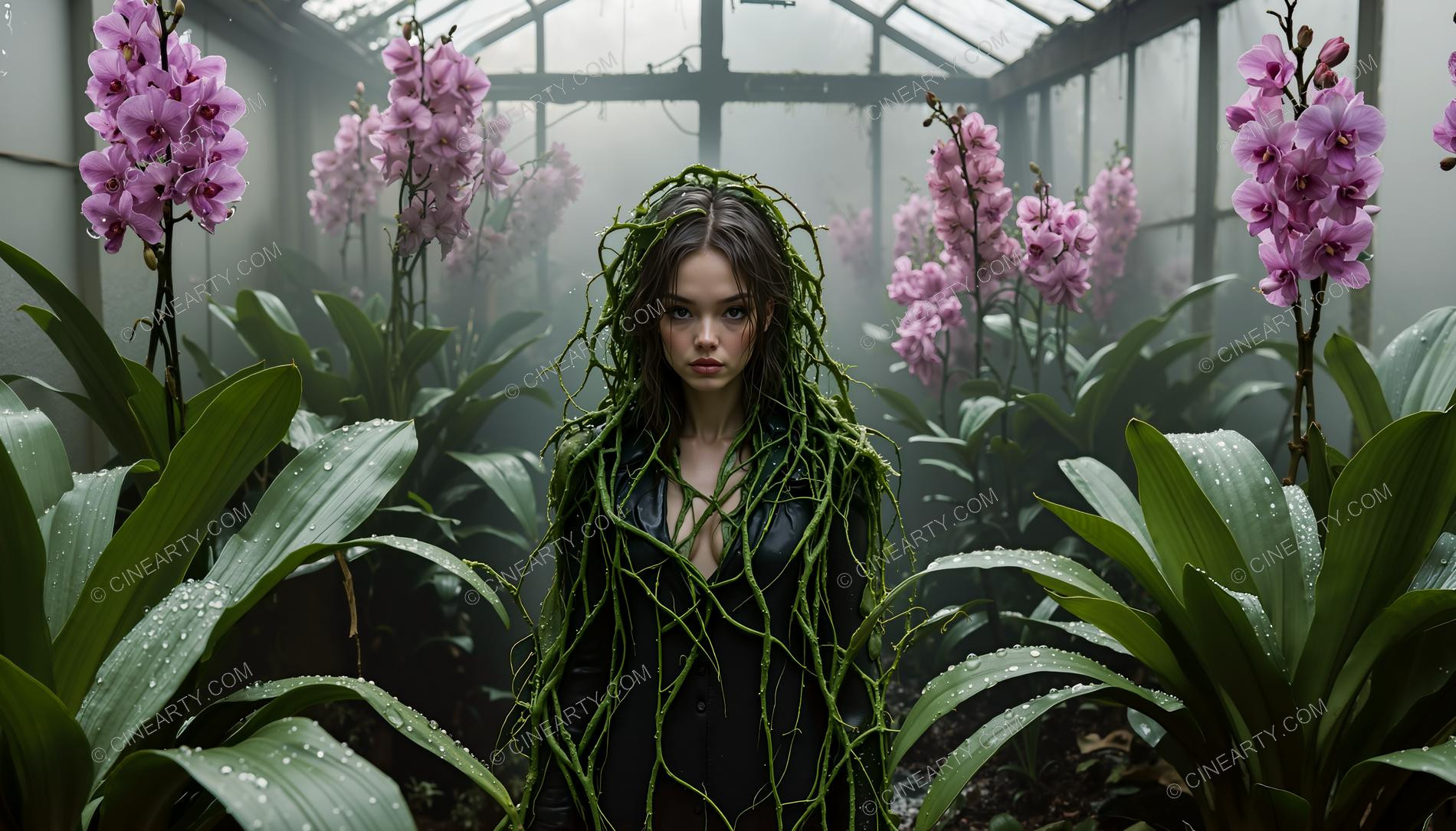 Plants Gently Entwine a Girl 14285