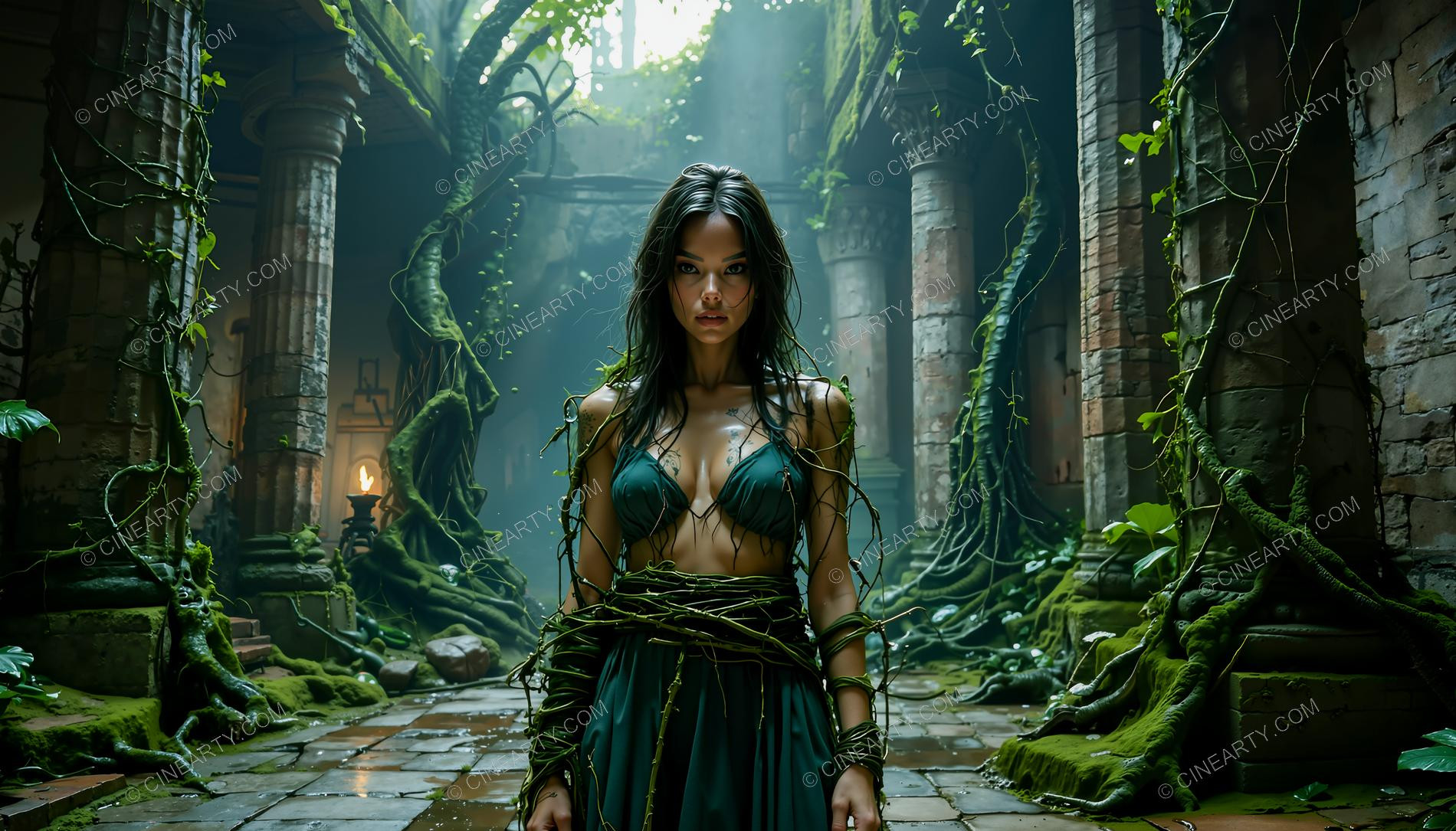 Plants Gently Entwine a Girl 14268