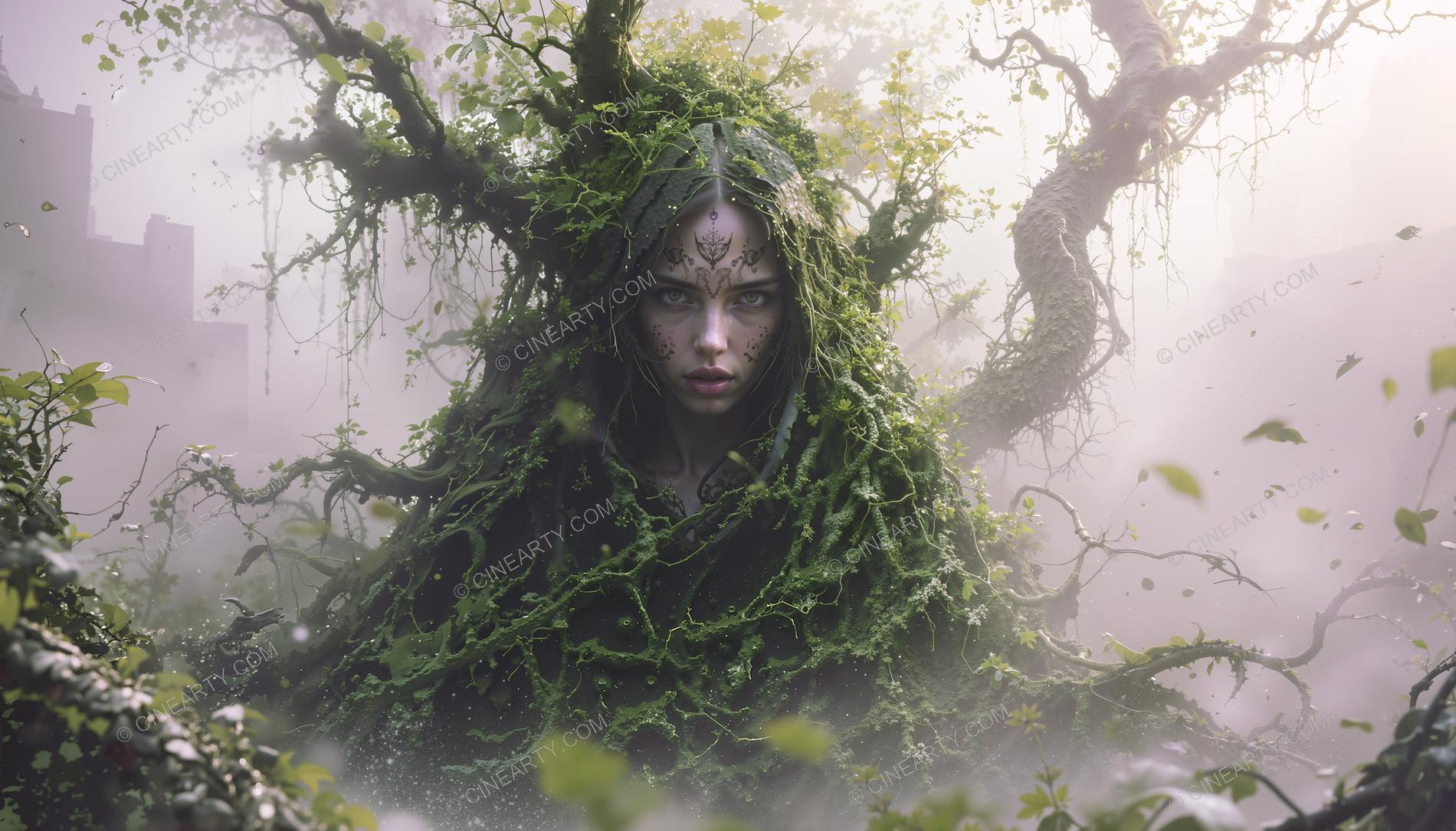 Plants Gently Entwine a Girl 36651