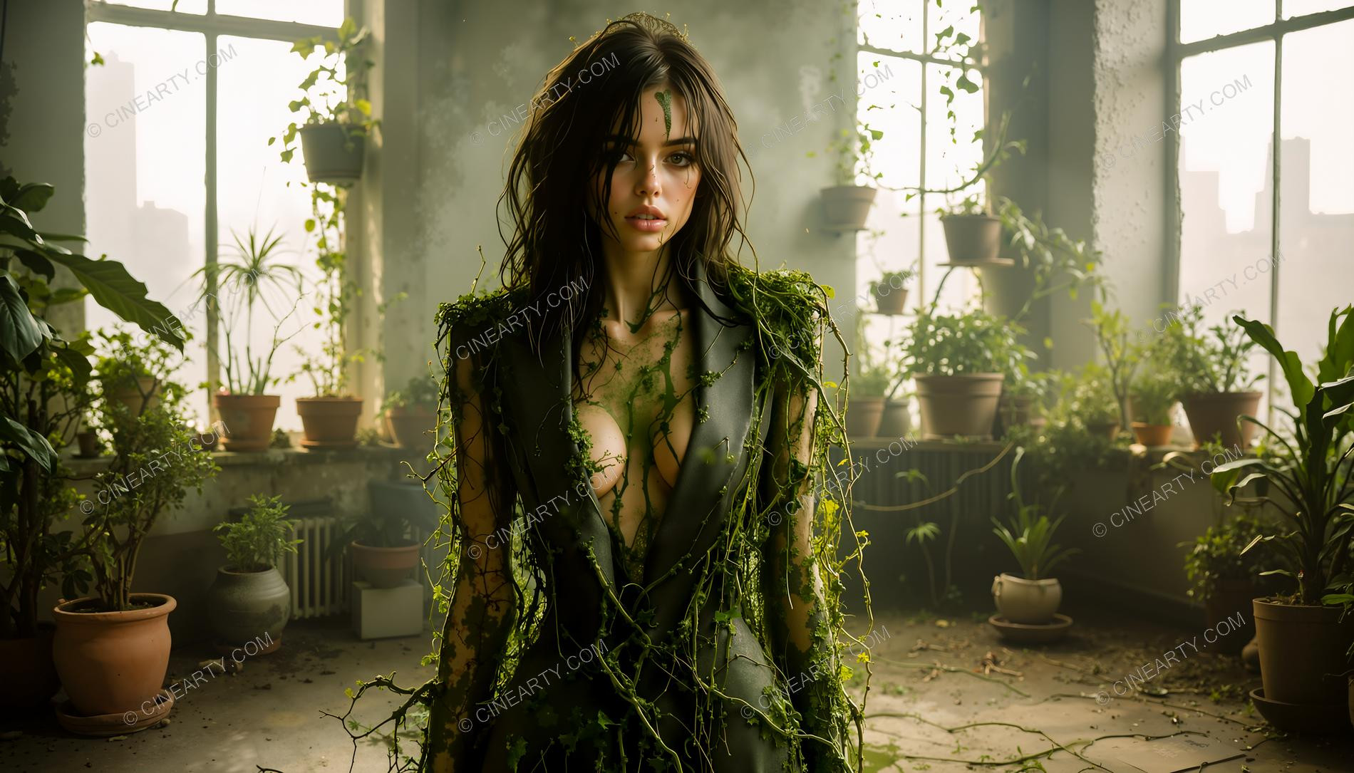 Plants Gently Entwine a Girl 60668