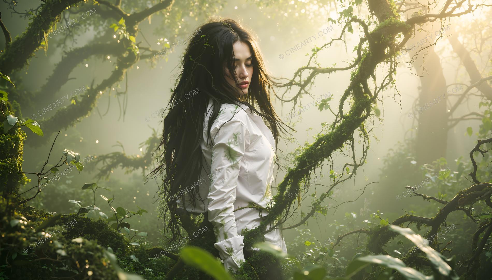 Plants Gently Entwine a Girl 26902