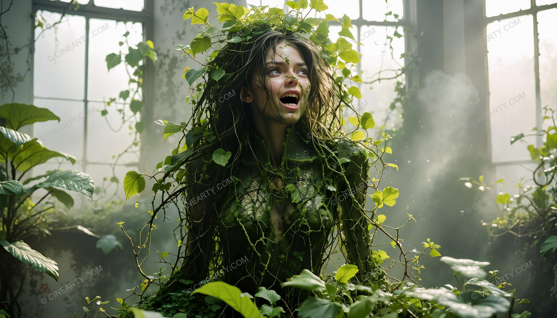 Plants Gently Entwine a Girl 00428