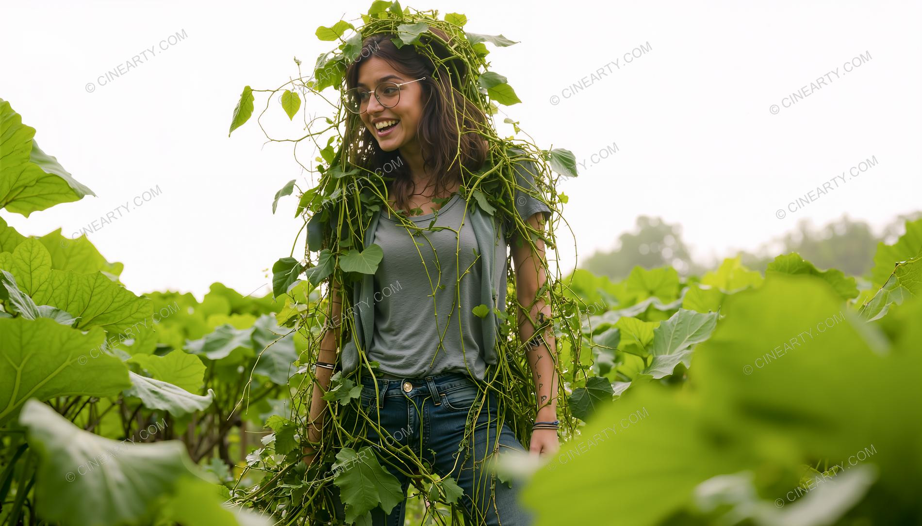 Plants Gently Entwine a Girl 16225