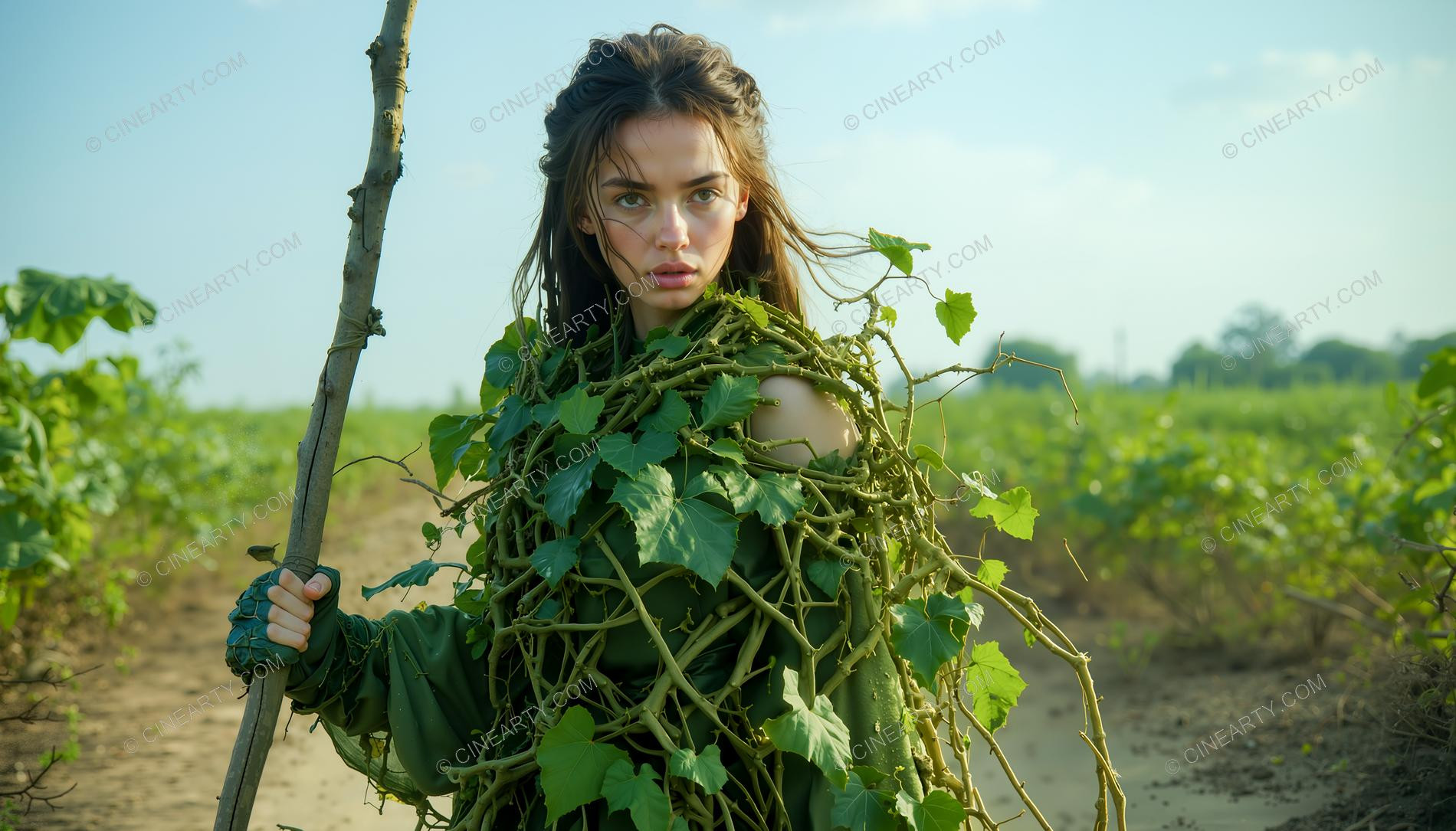 Plants Gently Entwine a Girl 99904