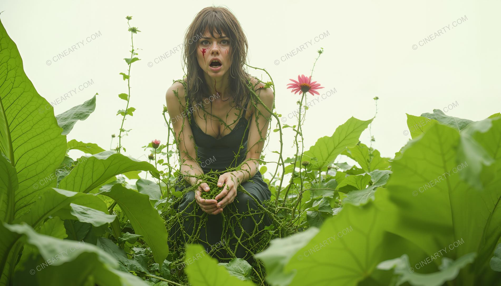 Plants Gently Entwine a Girl 08219