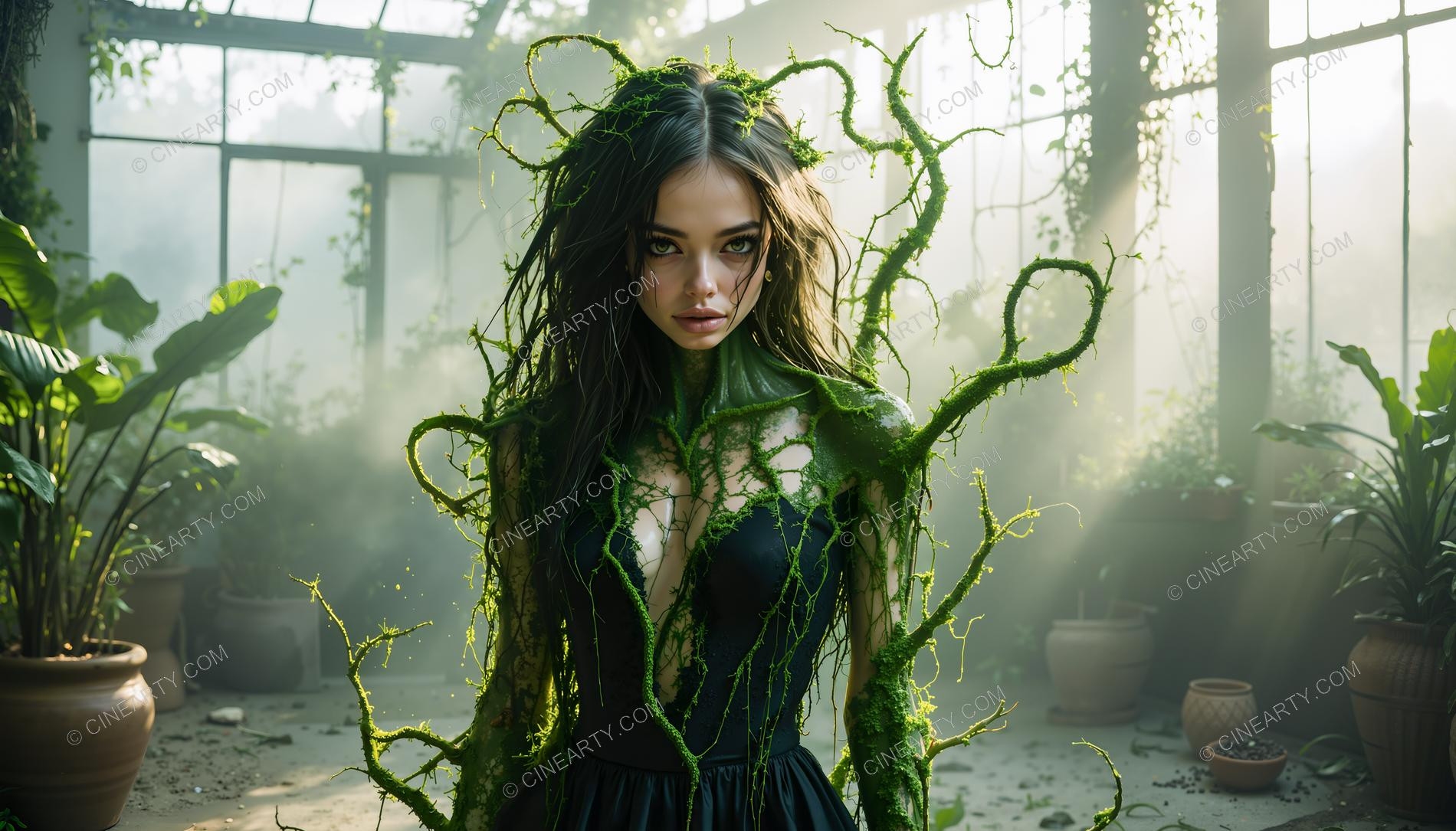 Plants Gently Entwine a Girl 22307