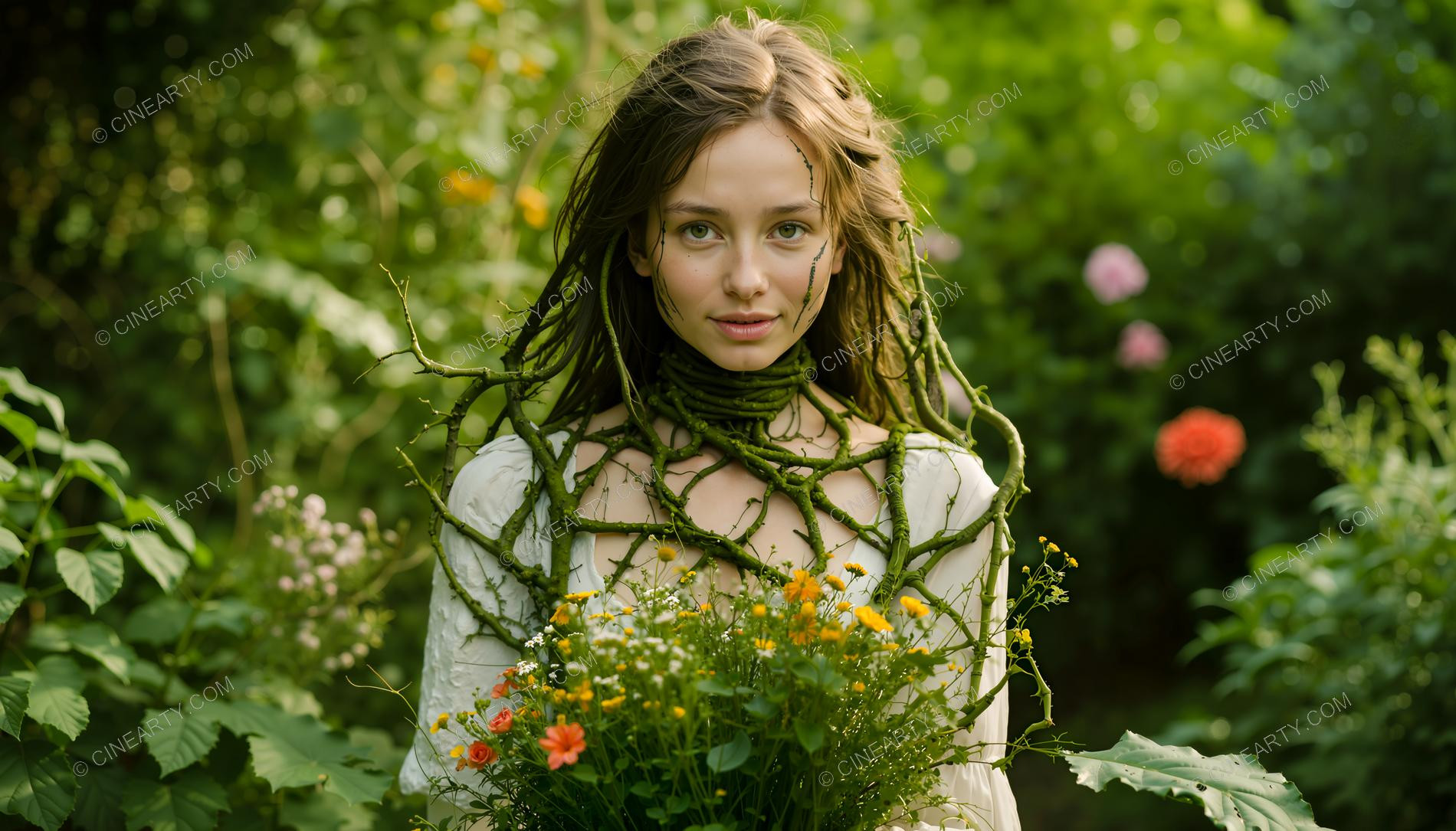 Plants Gently Entwine a Girl 64592