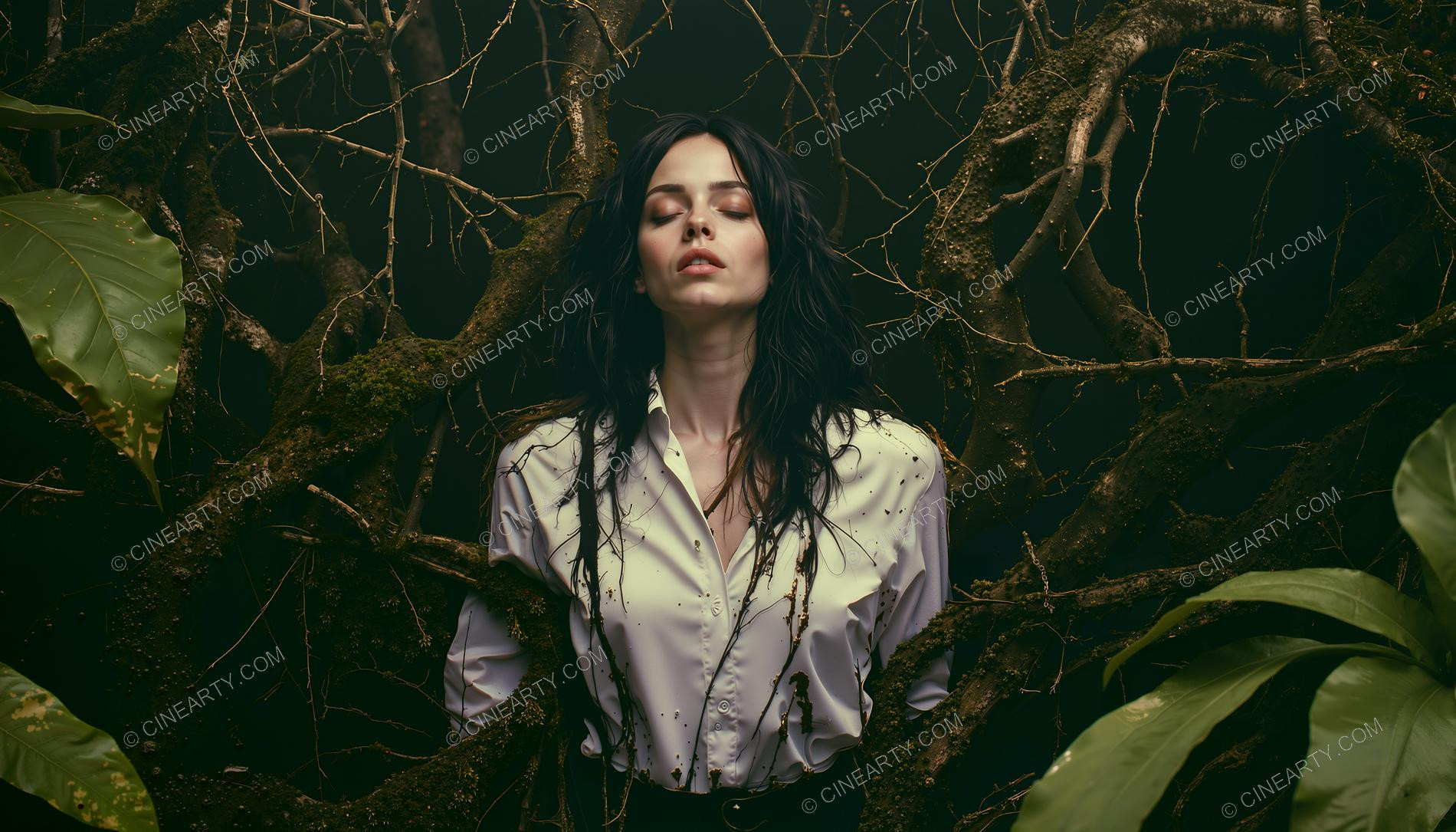 Plants Gently Entwine a Girl 33838