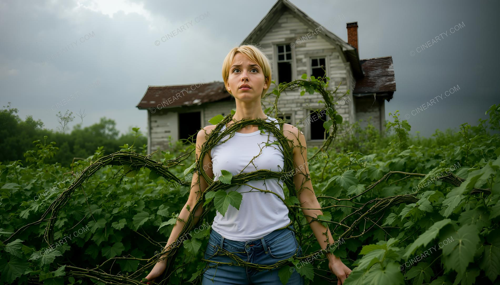 Plants Gently Entwine a Girl 96166