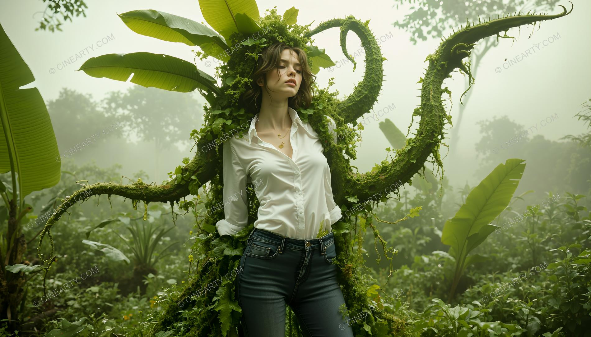 Plants Gently Entwine a Girl 39177