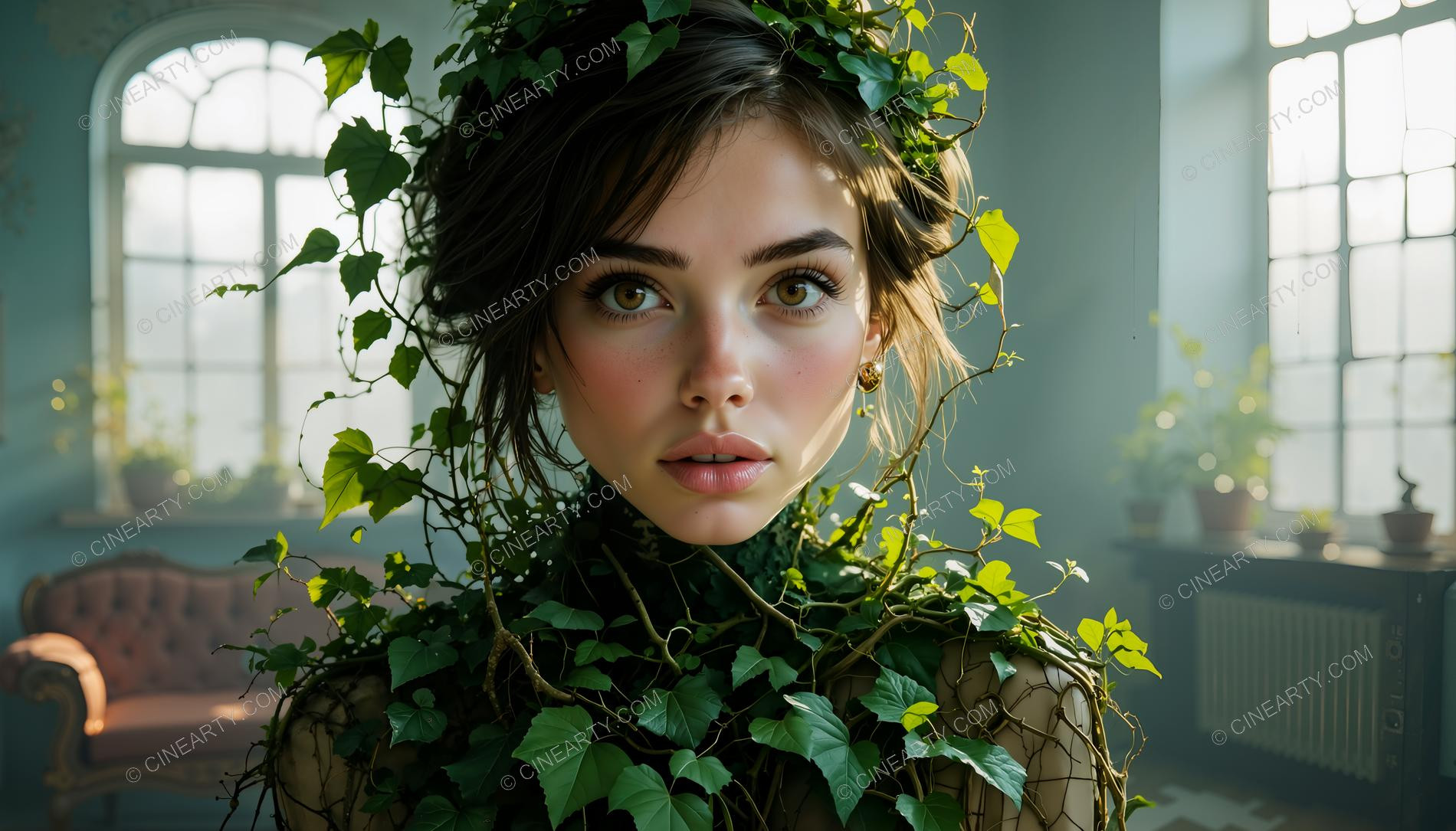 Portrait of a Girl in Symbiosis with Plants 19280