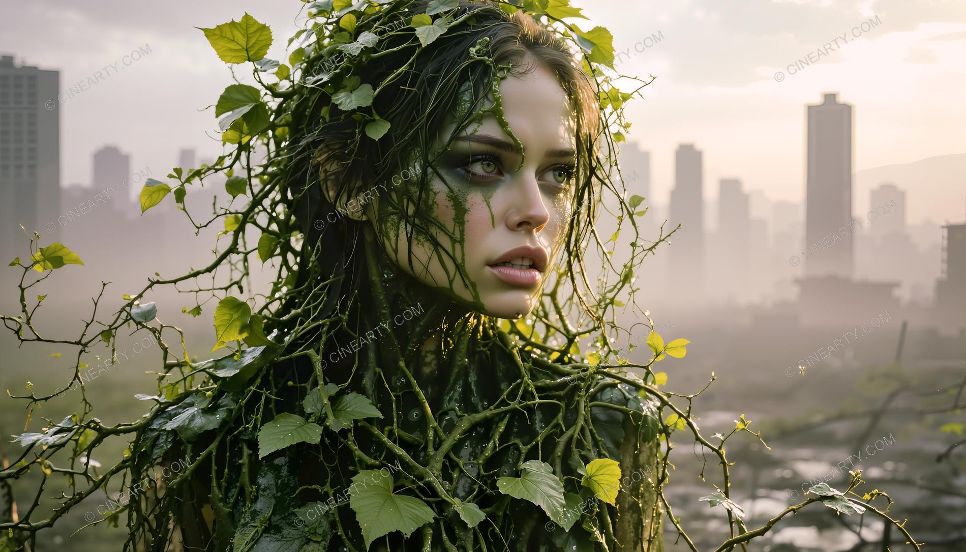 Portrait of a Girl in Symbiosis with Plants 94506