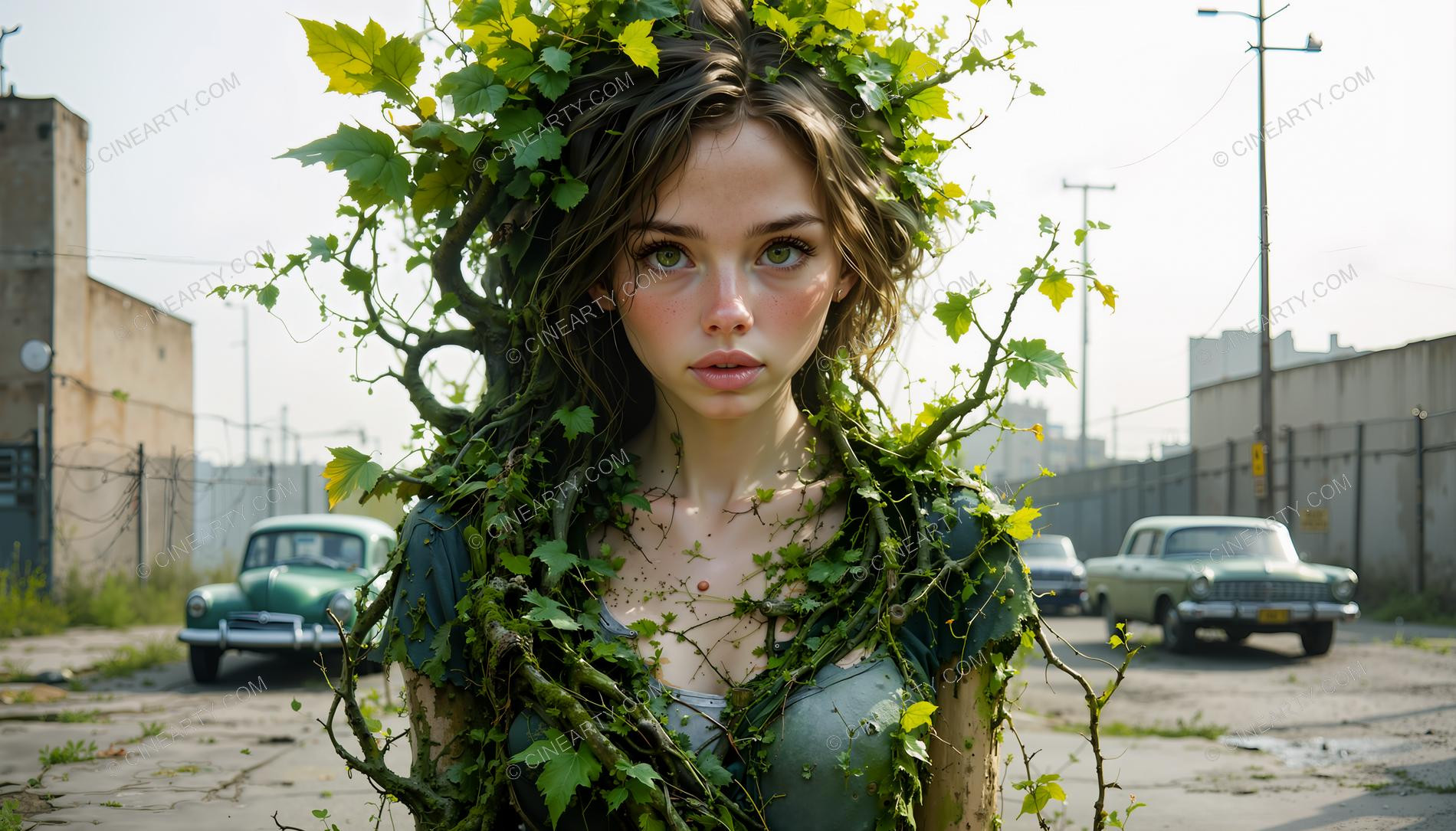 Portrait of a Girl in Symbiosis with Plants 67767