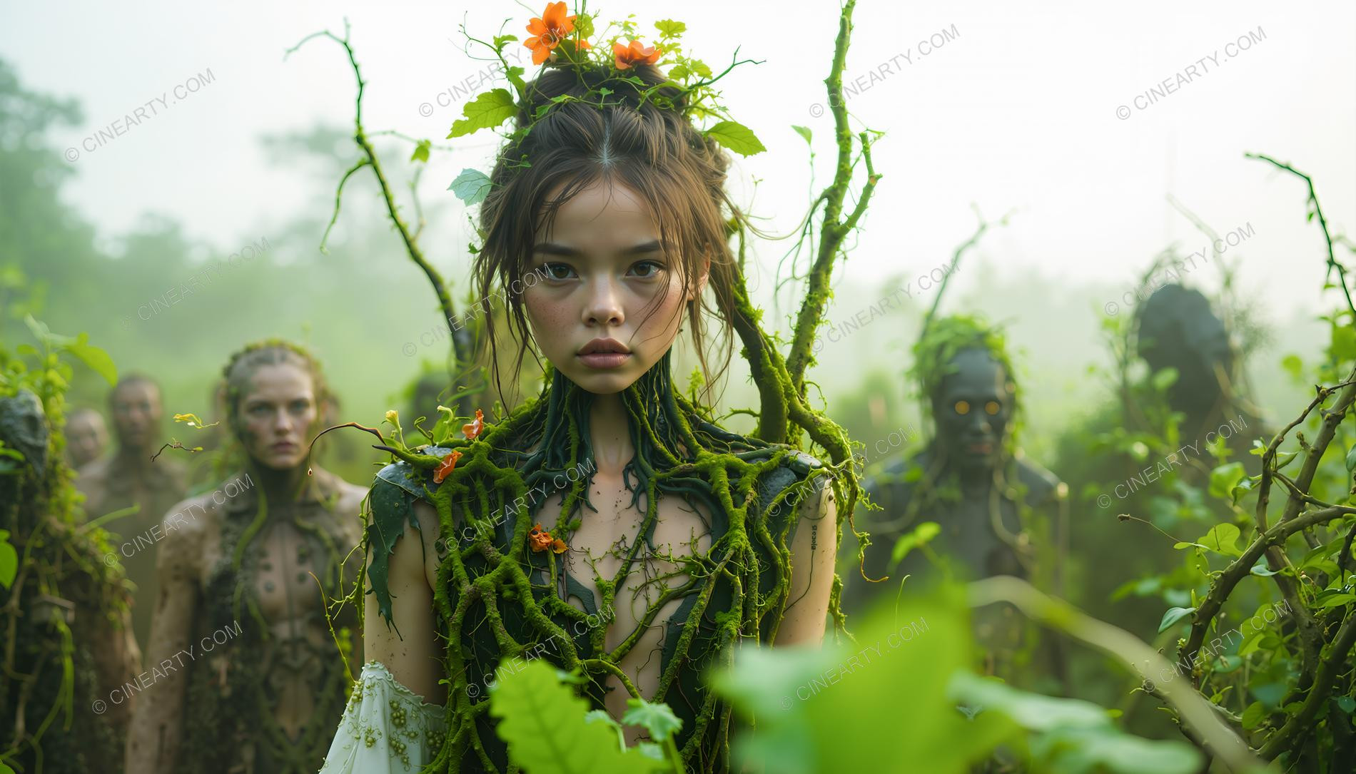 Portrait of a Girl in Symbiosis with Plants 71891