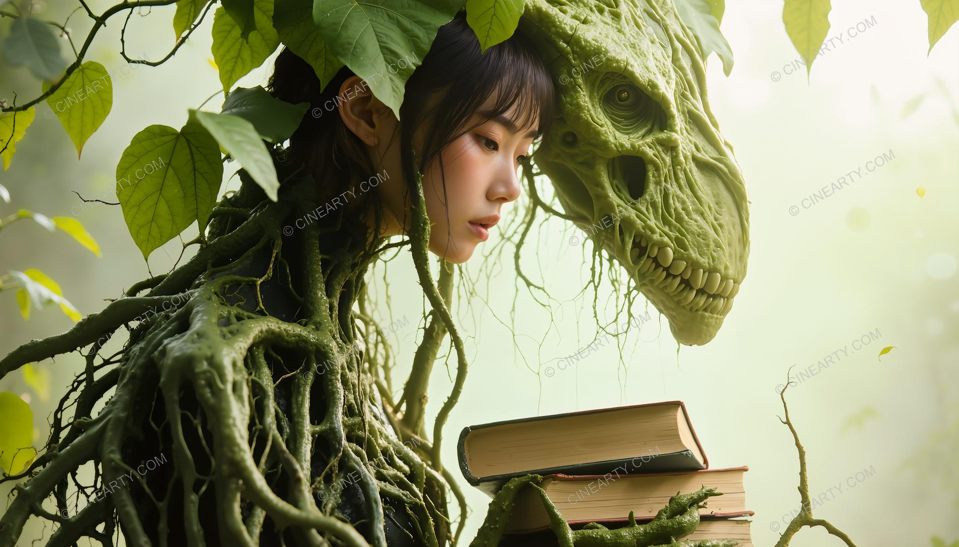 Portrait of a Girl in Symbiosis with Plants 84756