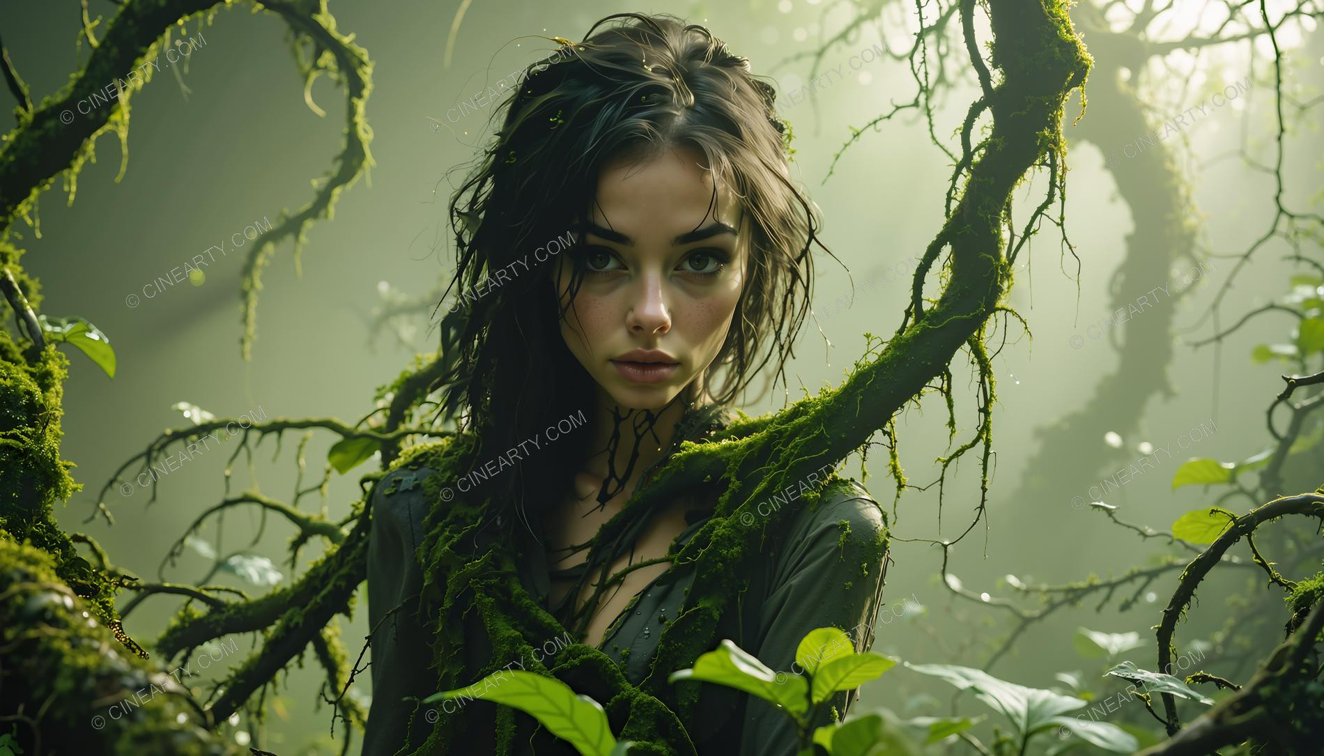 Portrait of a Girl in Symbiosis with Plants 95471