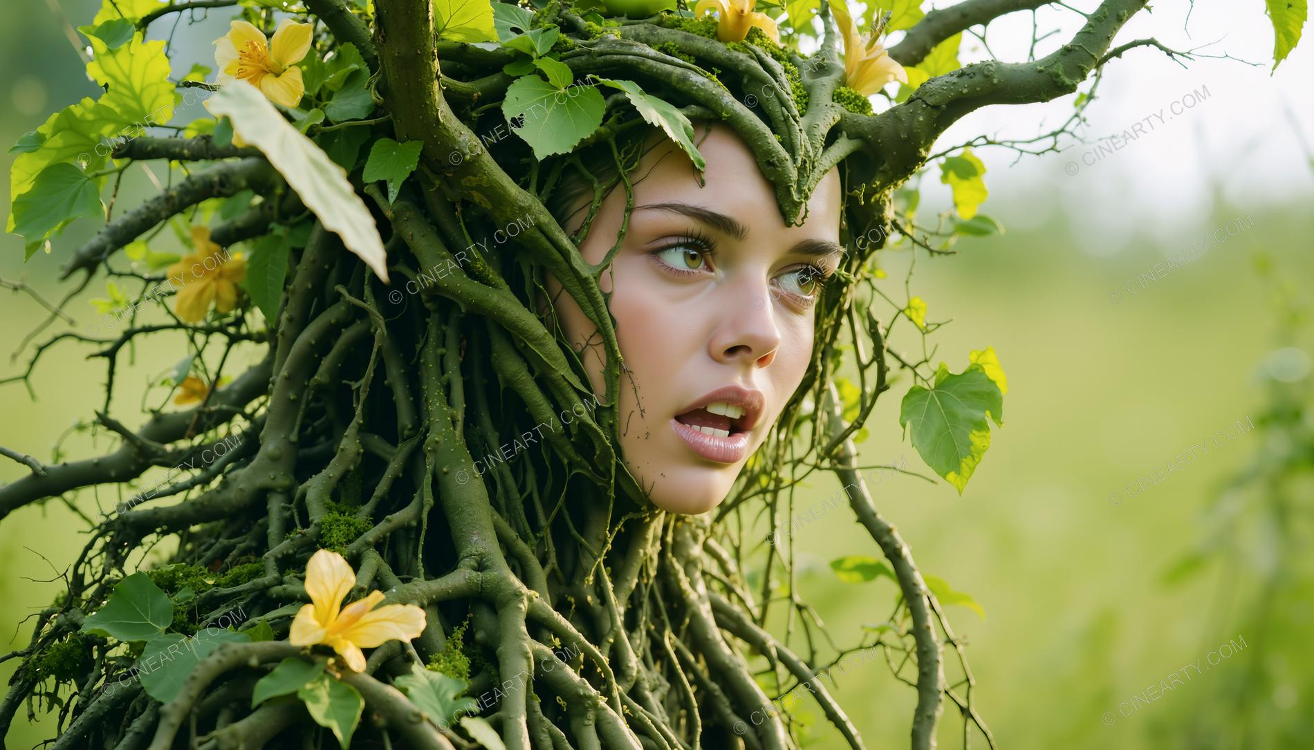 Portrait of a Girl in Symbiosis with Plants 57413