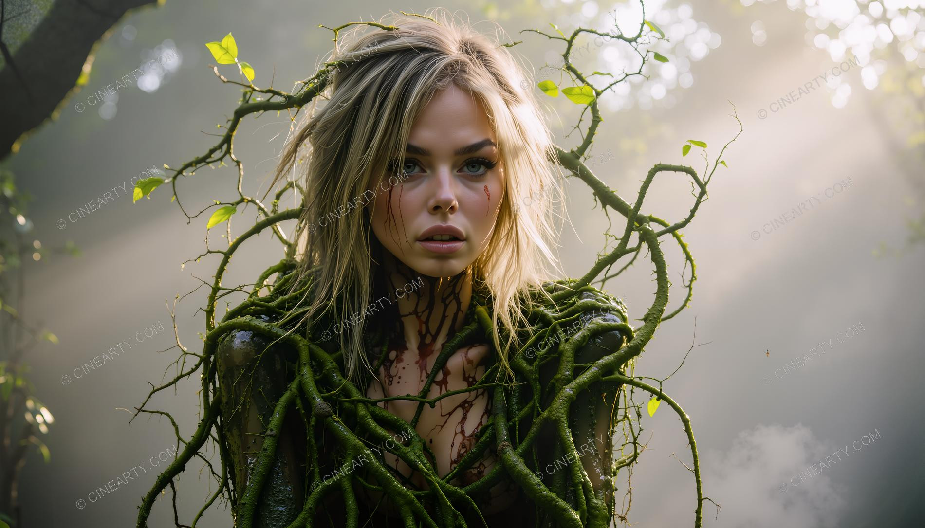 Portrait of a Girl in Symbiosis with Plants 56788
