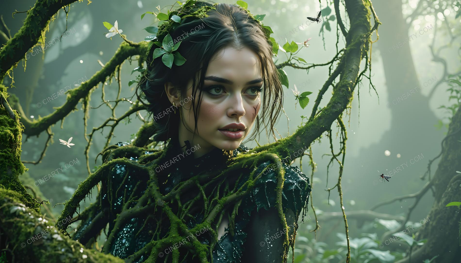 Portrait of a Girl in Symbiosis with Plants 78978