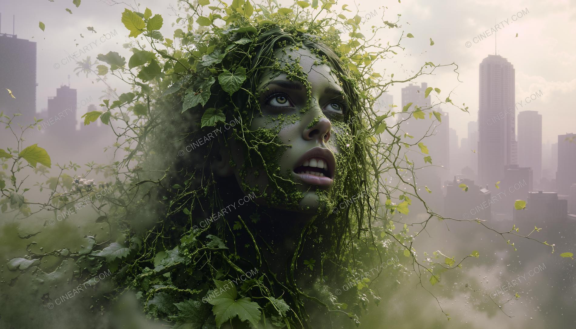 Portrait of a Girl in Symbiosis with Plants 47212