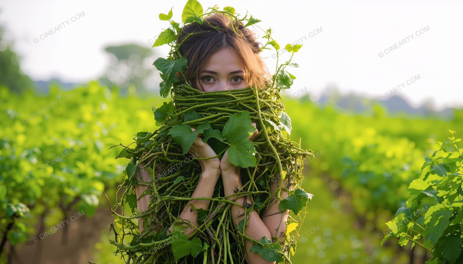 Portrait of a Girl in Symbiosis with Plants 05130