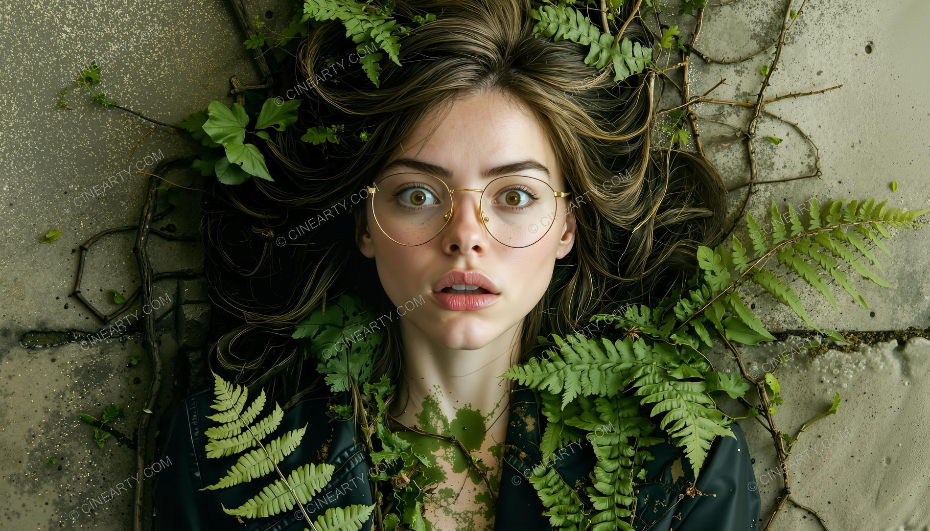 Portrait of a Girl in Symbiosis with Plants 49753