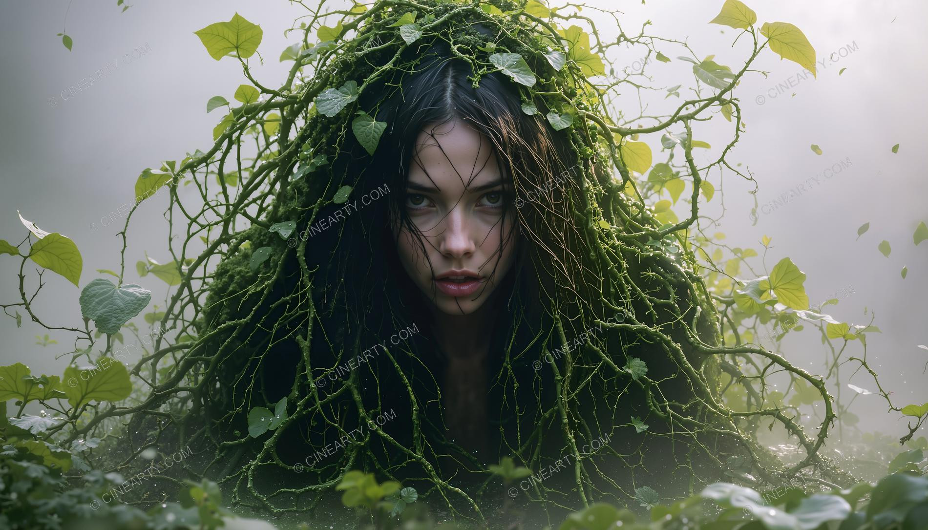 Portrait of a Girl in Symbiosis with Plants 58640