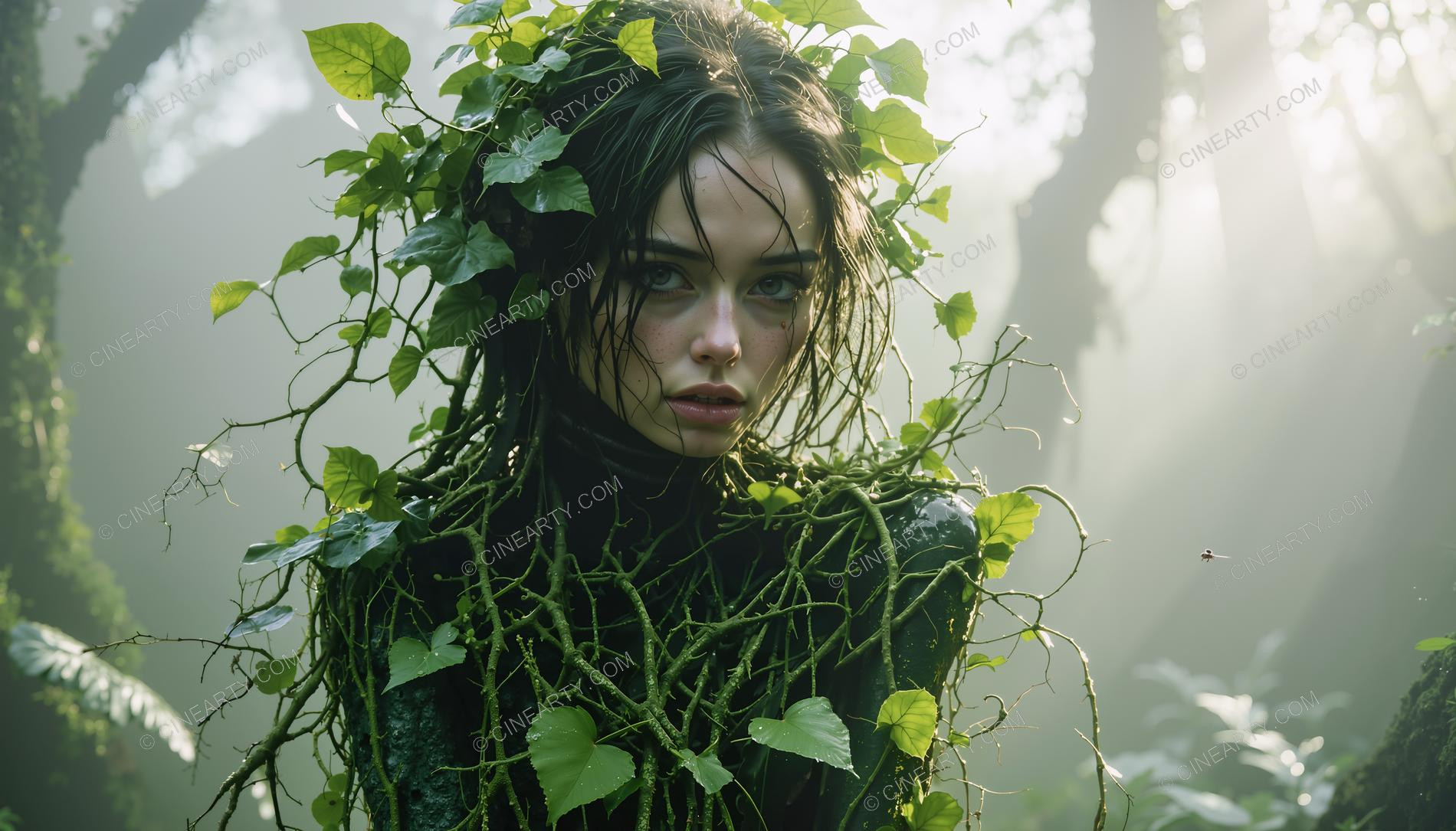 Portrait of a Girl in Symbiosis with Plants 28746