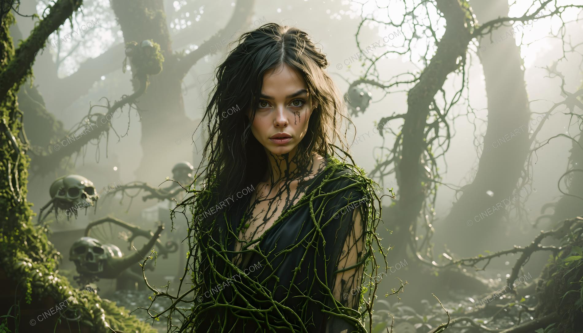 Portrait of a Girl in Symbiosis with Plants 00777