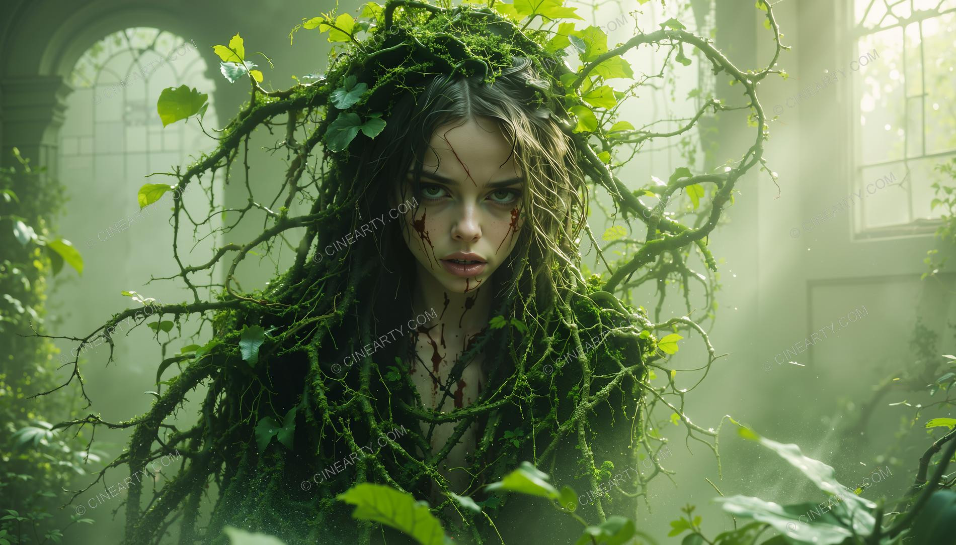 Portrait of a Girl in Symbiosis with Plants 93465