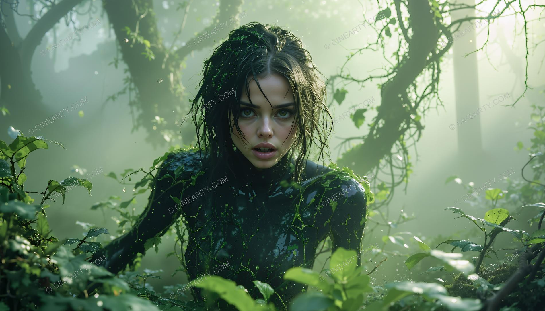 Portrait of a Girl in Symbiosis with Plants 12025