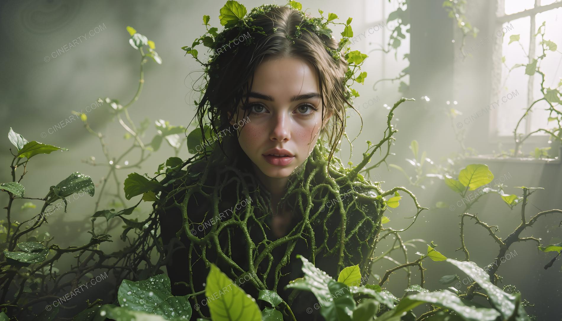 Portrait of a Girl in Symbiosis with Plants 62738