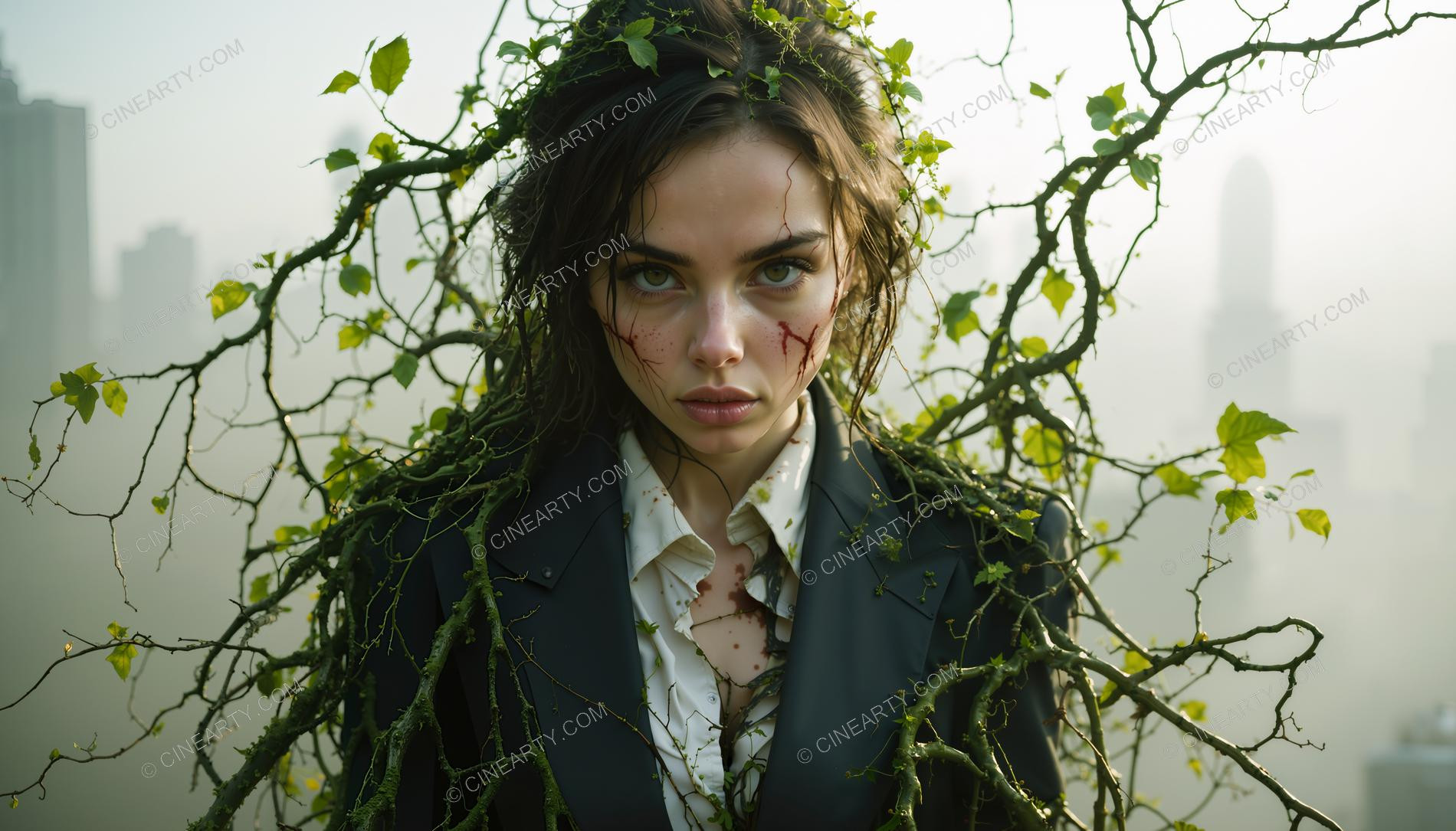 Portrait of a Girl in Symbiosis with Plants 75103