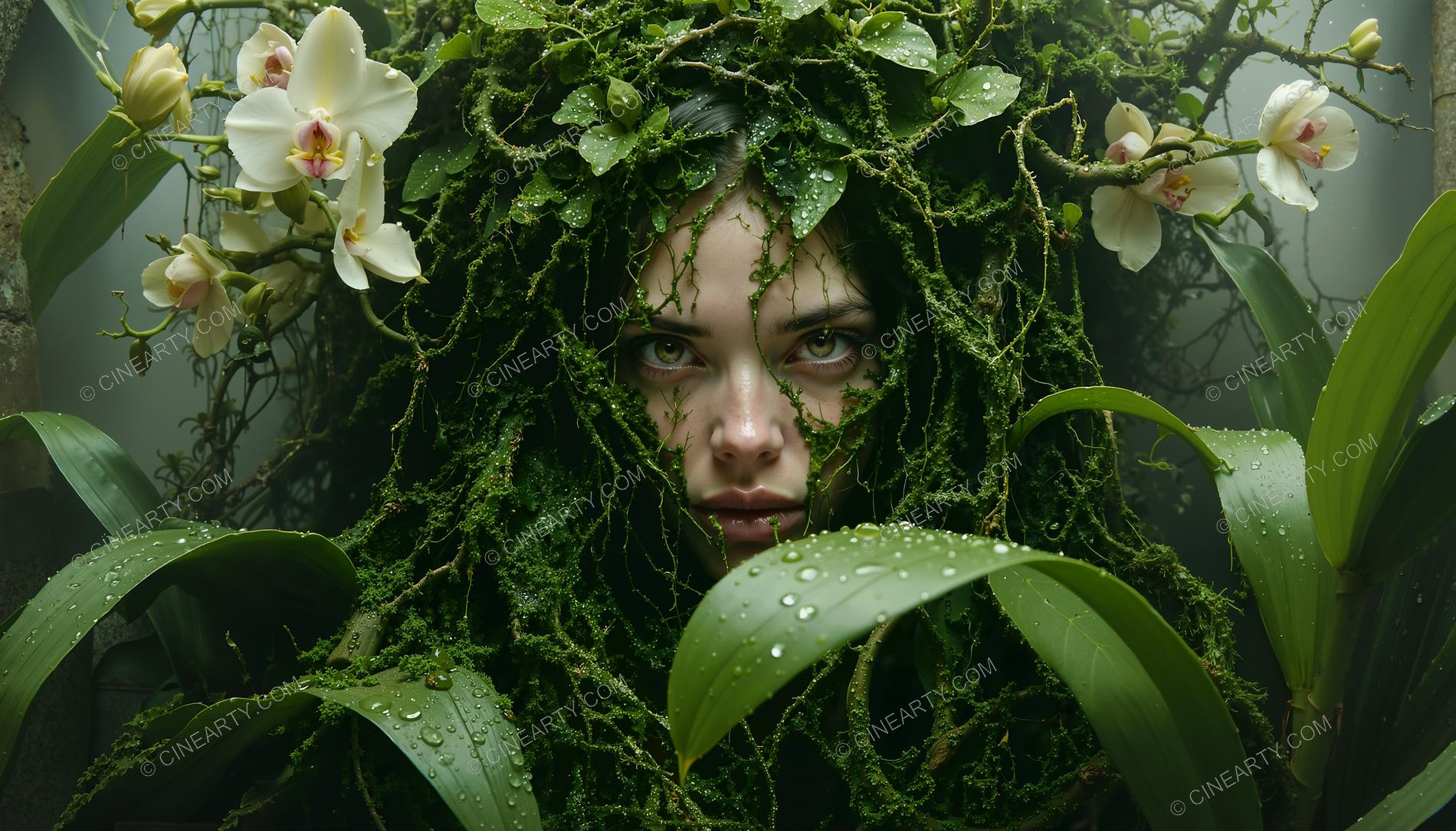 Portrait of a Girl in Symbiosis with Plants 47222