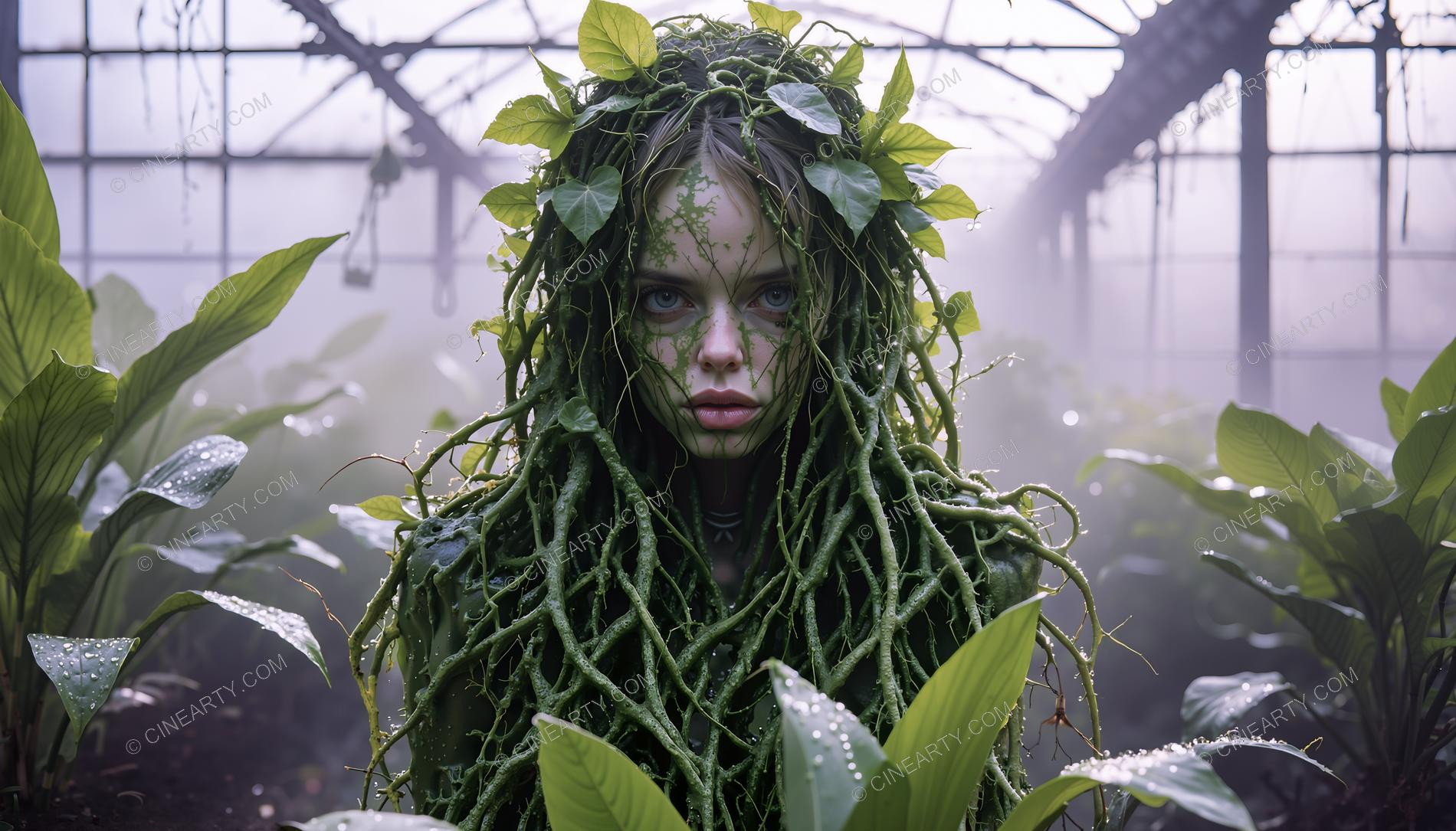 Portrait of a Girl in Symbiosis with Plants 57941
