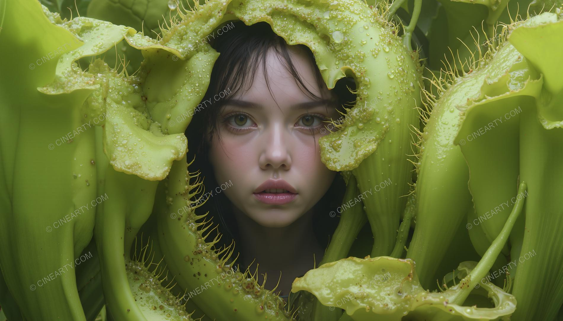Portrait of a Girl in Symbiosis with Plants 55771