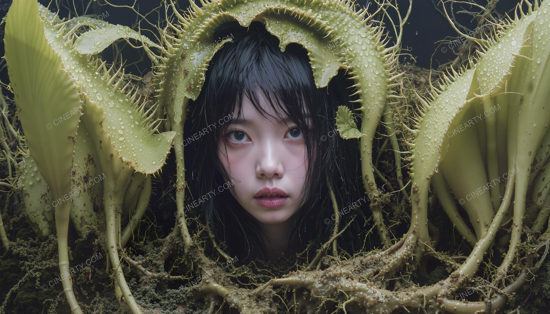 Portrait of a Girl in Symbiosis with Plants 57430