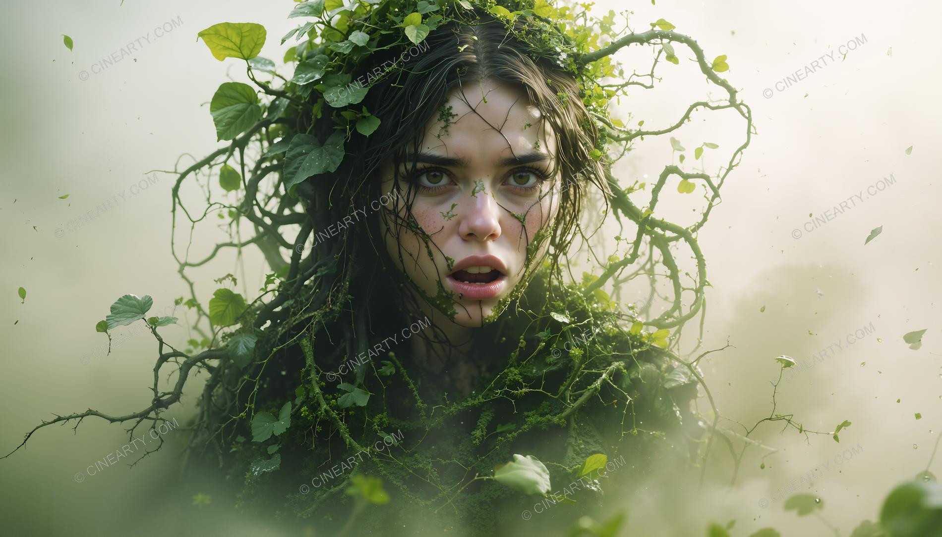 Portrait of a Girl in Symbiosis with Plants 25299