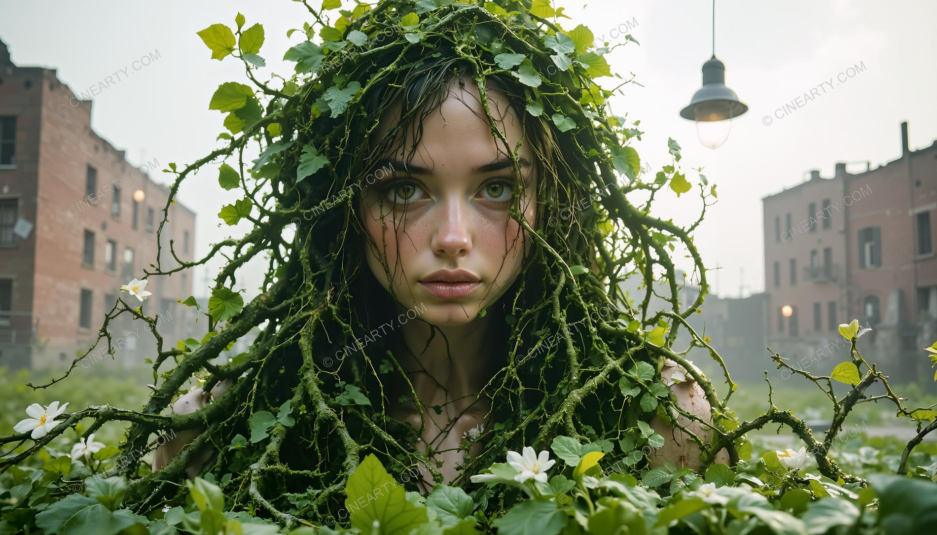Portrait of a Girl in Symbiosis with Plants 26666