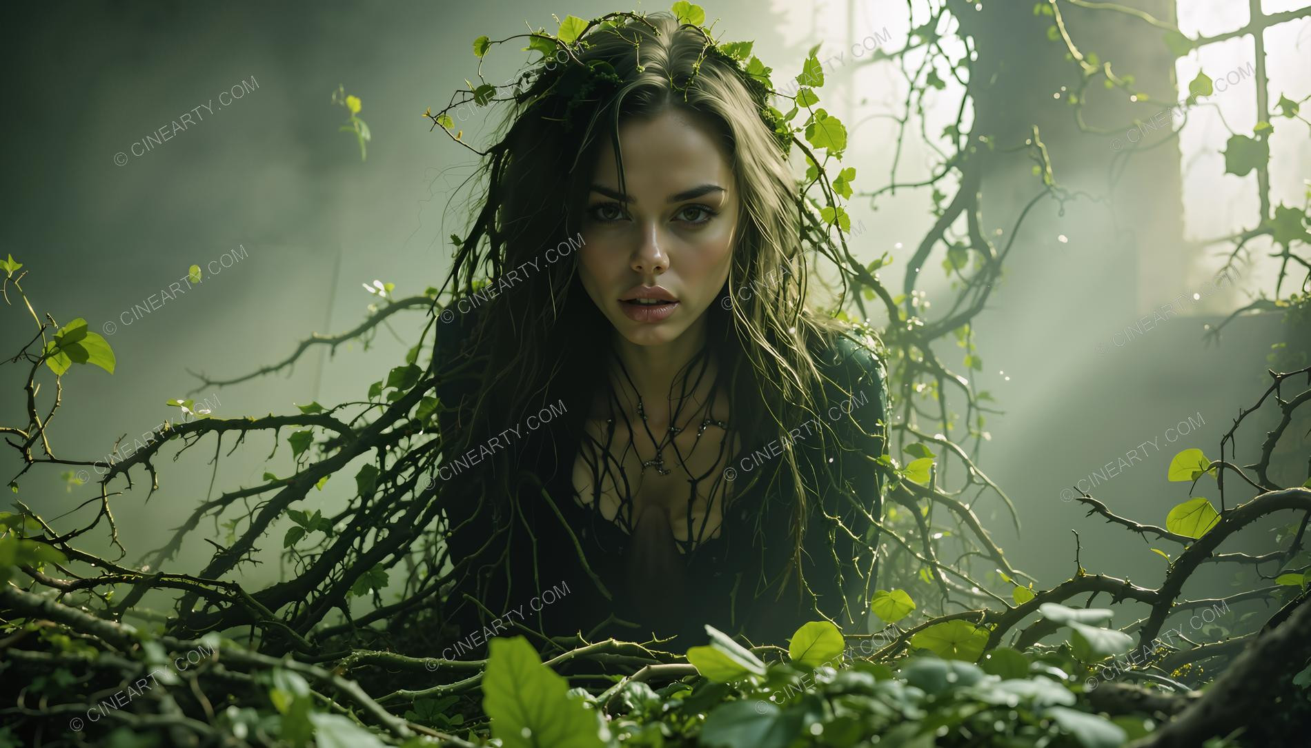 Portrait of a Girl in Symbiosis with Plants 23001