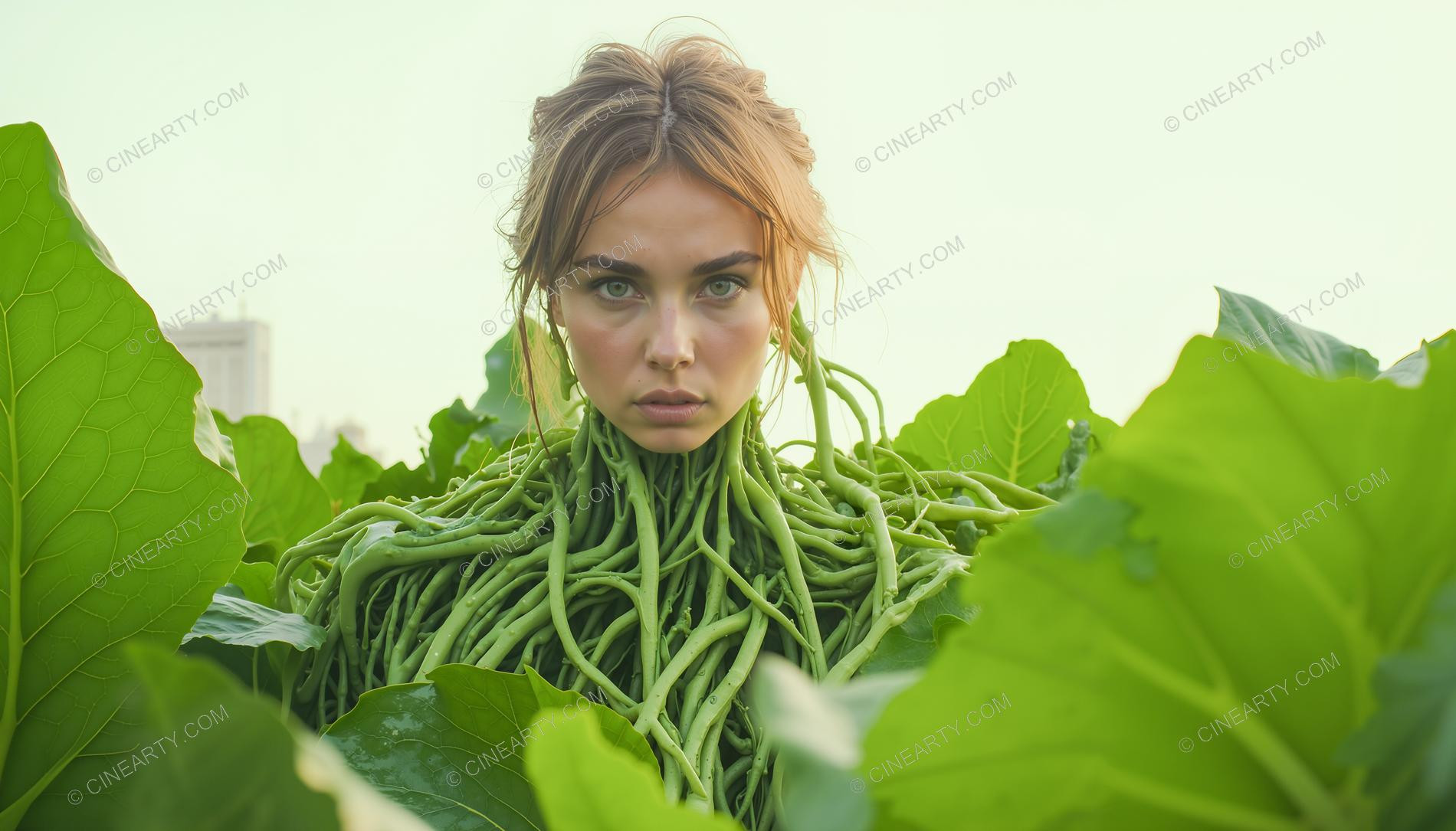 Portrait of a Girl in Symbiosis with Plants 94778
