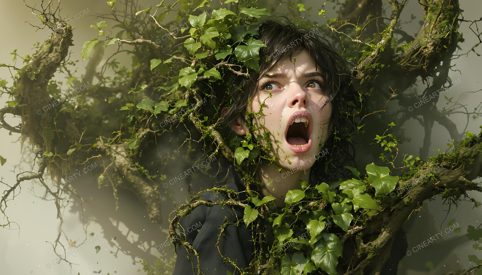 Portrait of a Girl in Symbiosis with Plants 46804