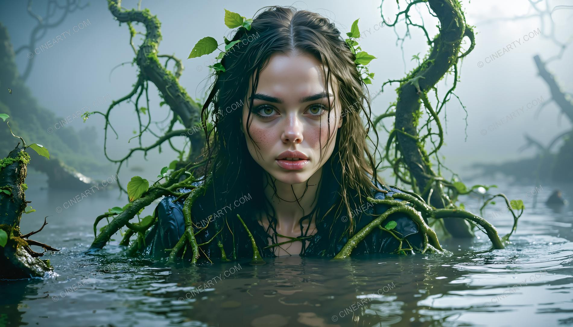 Portrait of a Girl in Symbiosis with Plants 93882