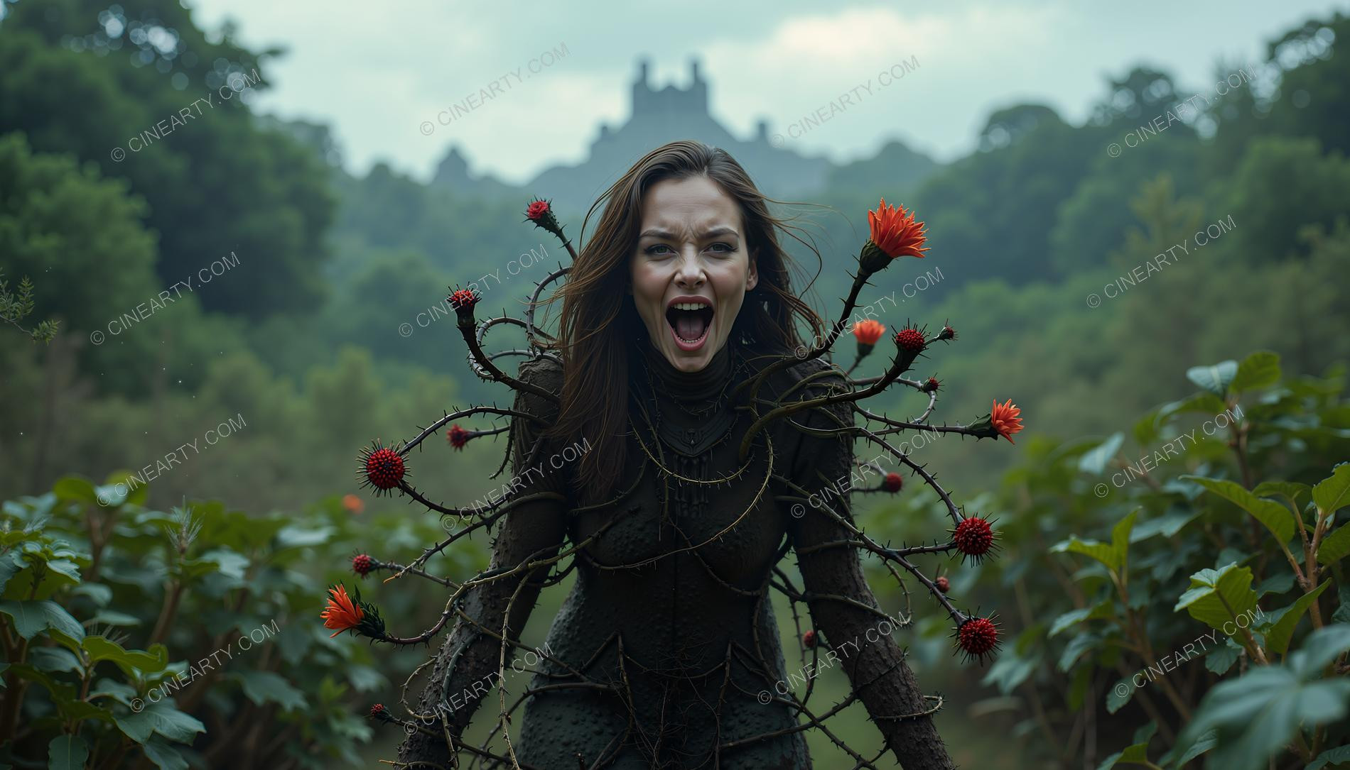 Plants engulf Girl (Horror) 31781