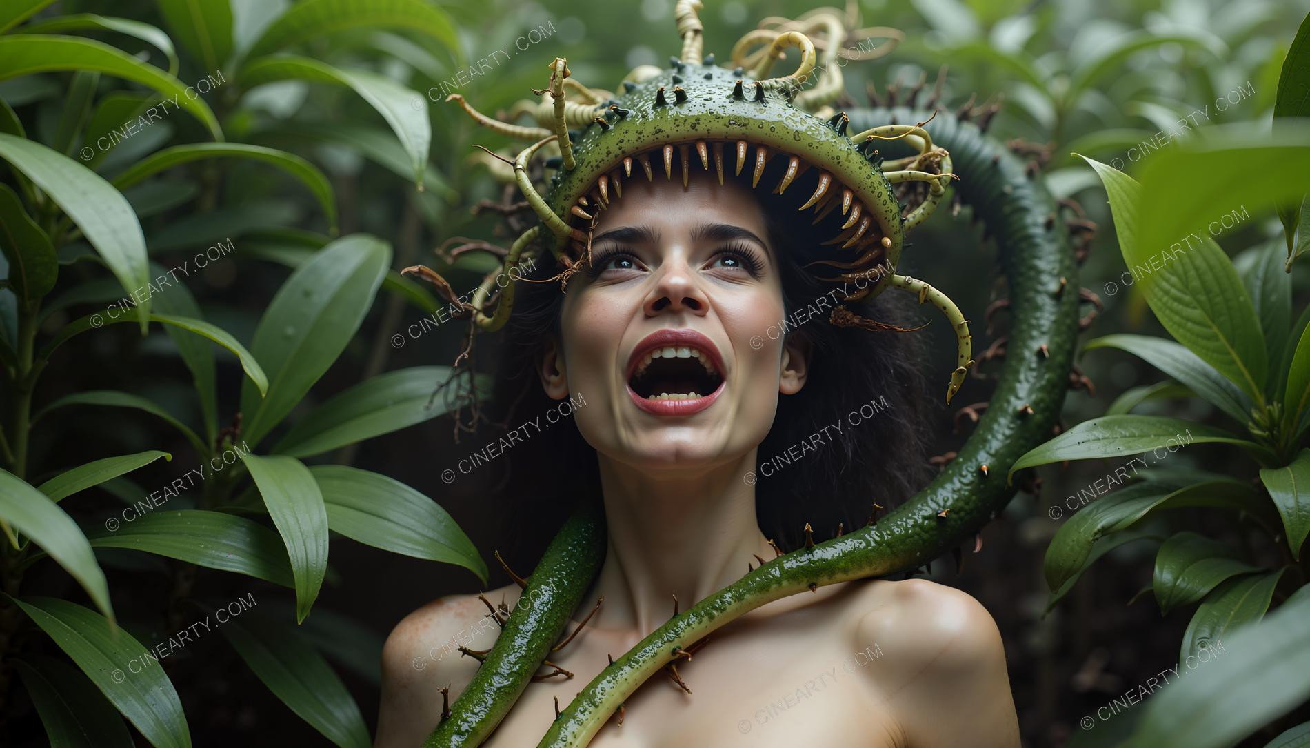 Plants engulf Girl (Horror) 32798