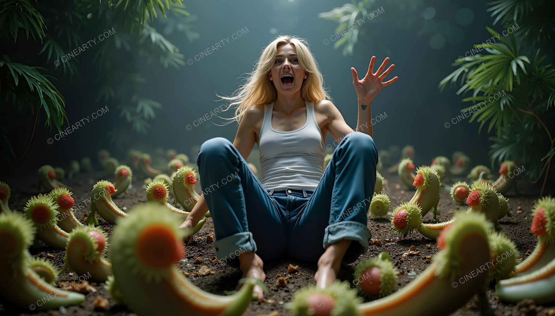 Plants engulf Girl (Horror) 66874