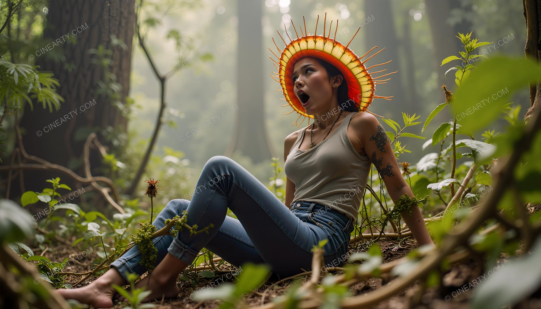 Plants engulf Girl (Horror) 53281